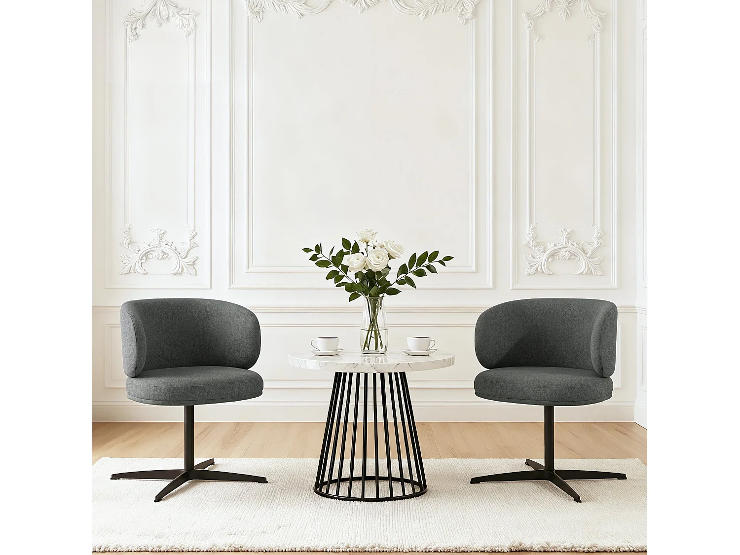 Lot de 2 Chaises de Salle à Manger Pivotantes Chaise de Bureau Pivotante Chaise pour Chambre-coiffeuse