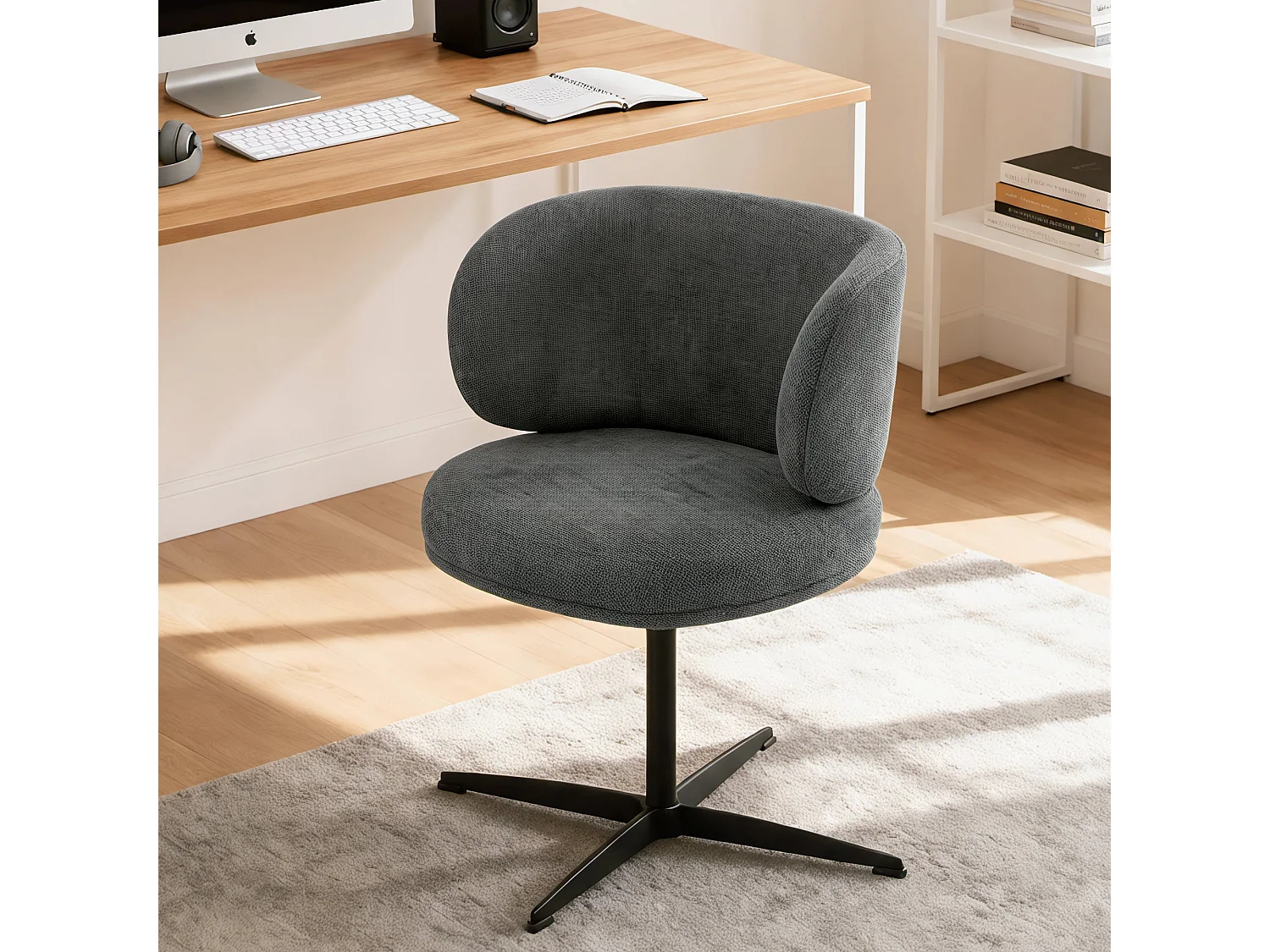 Lot de 2 Chaises de Salle à Manger Pivotantes Chaise de Bureau Pivotante Chaise pour Chambre-coiffeuse