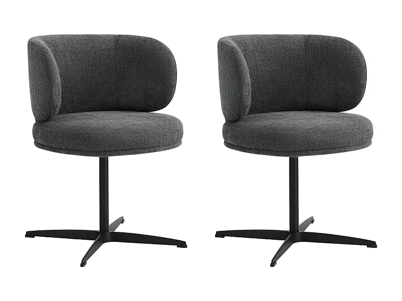 Lot de 2 Chaises de Salle à Manger Pivotantes Chaise de Bureau Pivotante Chaise pour Chambre-coiffeuse