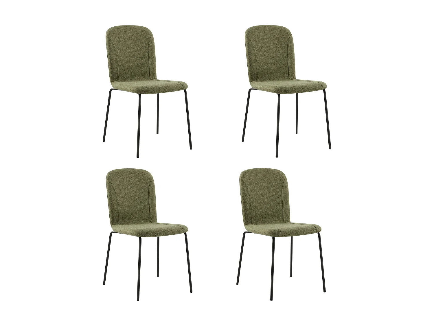 Lot de 4 Chaises de Salle à Manger, Chaise Scandinave, Chaise Moderne Idéal pour Salle à Manger,Salon,Cuisine Vert