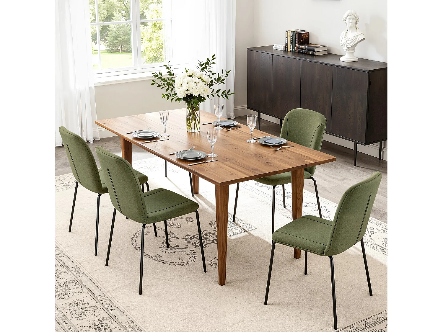 Lot de 4 Chaises de Salle à Manger, Chaise Scandinave, Chaise Moderne Idéal pour Salle à Manger,Salon,Cuisine Vert