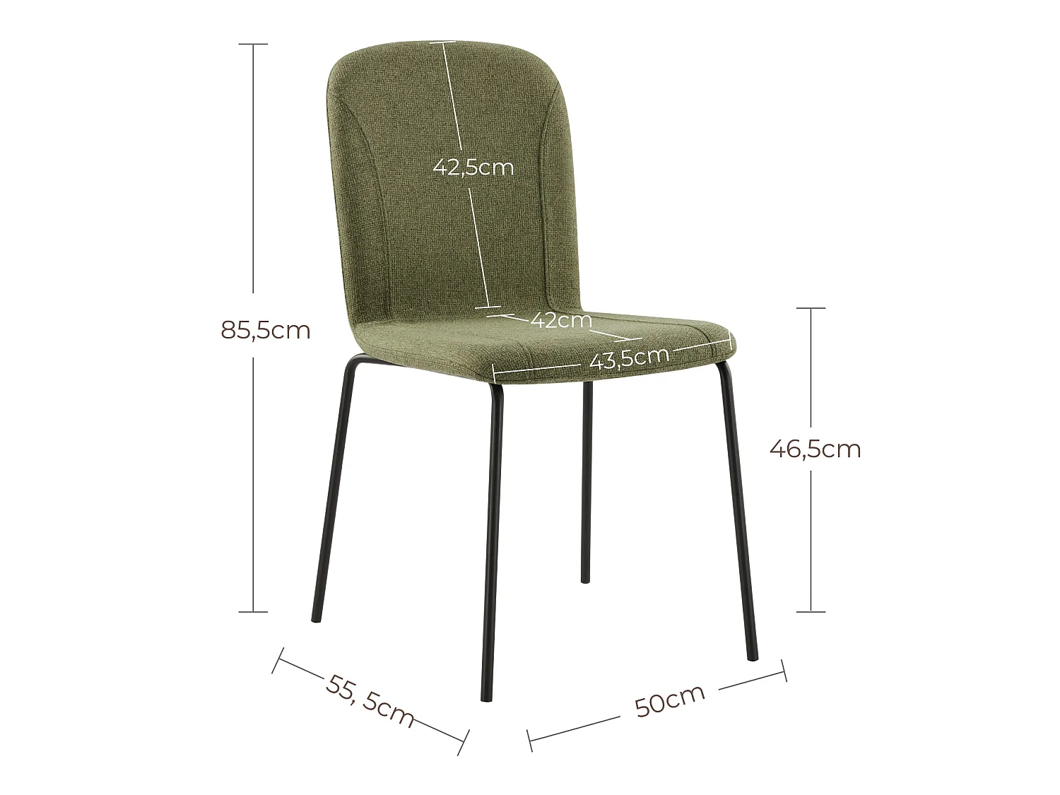 Lot de 4 Chaises de Salle à Manger, Chaise Scandinave, Chaise Moderne