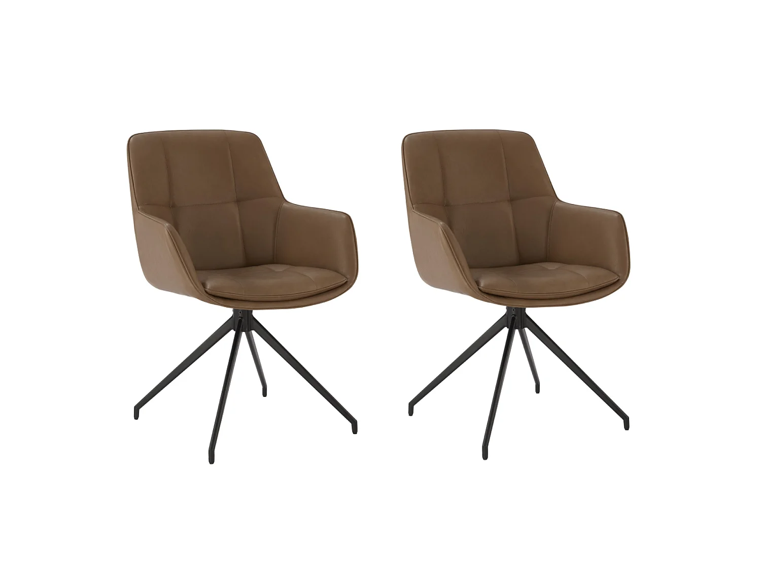 Lot de 2 Chaises de Salle à Manger,  Fauteuil Pivotant à 360 degrés, Chaise de Cuisine en PU