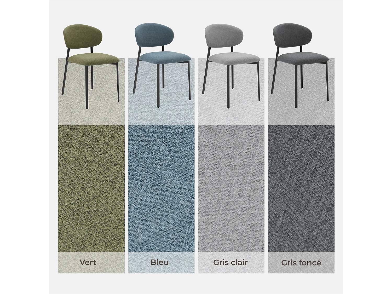 Lot de 4 Chaises Salle à Manger, Chaise Scandinave, Chaise Moderne Idéal pour Salle à Manger,Salon,Cuisine Gris clair