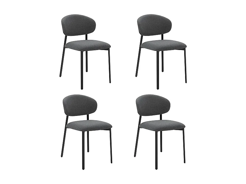 Lot de 4 Chaises Salle à Manger,  Chaise Scandinave, Chaise Moderne Idéal pour Salle à Manger,Salon,Cuisine Gris foncé