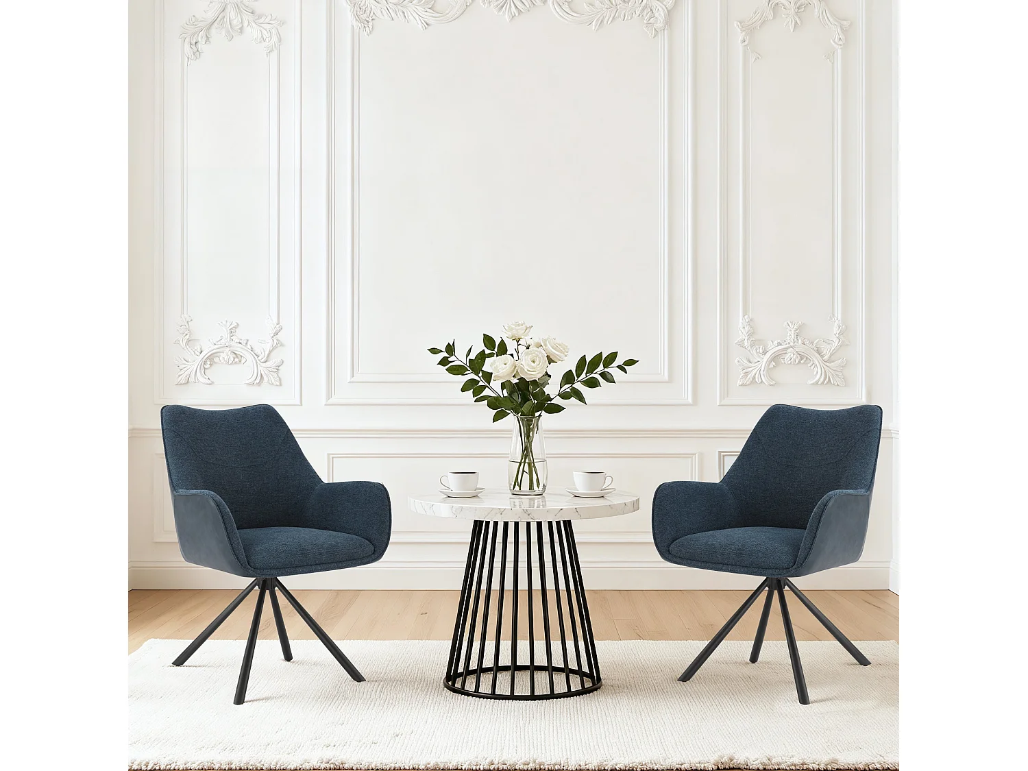 Lot de 2 Chaises de Salle à Manger, Fauteuil Pivotant à 360 degrés, Chaise de Cuisine