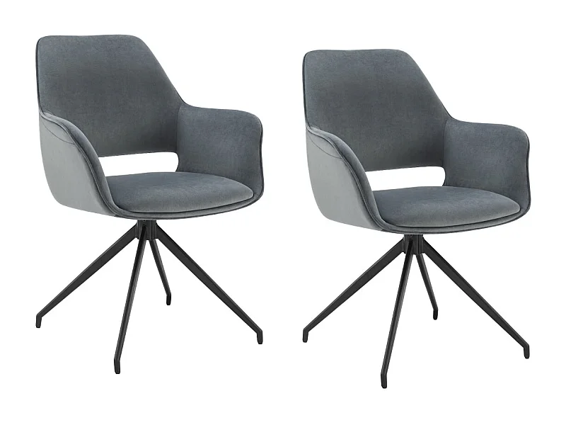 Lot de 2 Chaises de Salle à Manger,  Fauteuil Pivotant à 360 degrés, Chaise de Cuisine  Coussinets de Pied Réglables Bleu Foncé