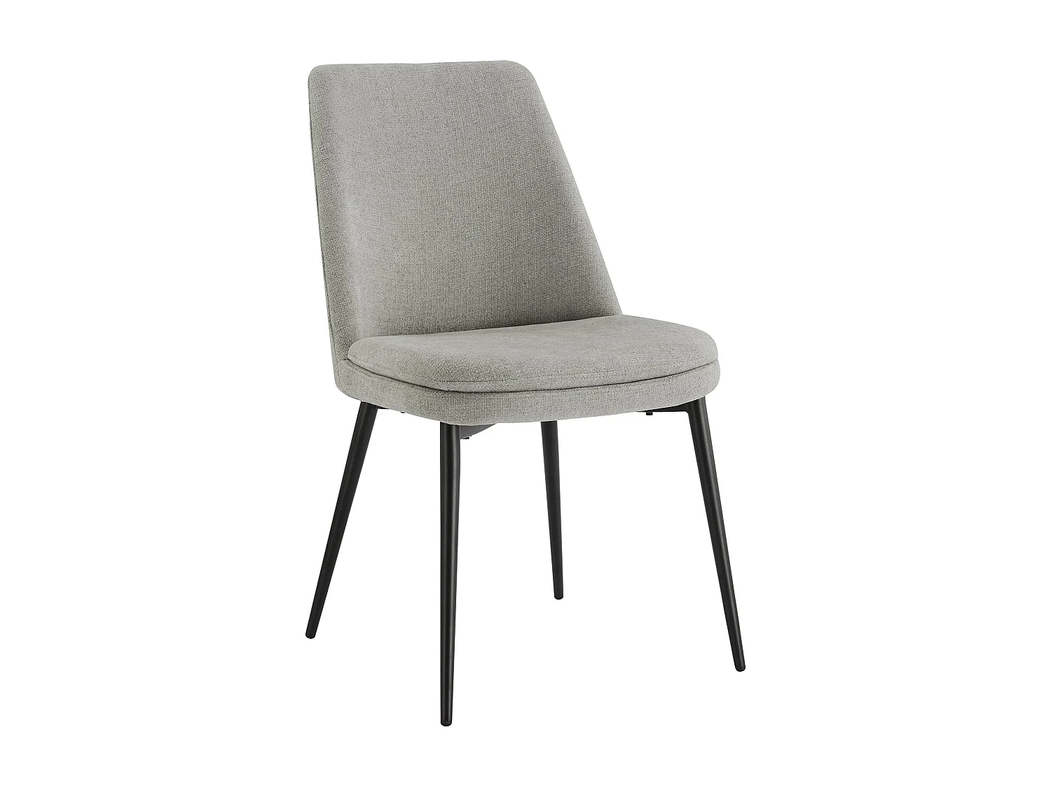 Lot de 2 Chaises de Salle à Manger, Pieds en Métal, Avec Dossier,en Chenille Gris clair