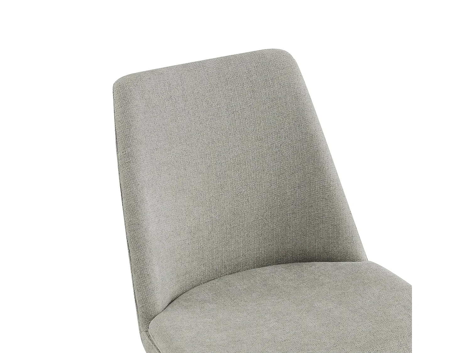 Lot de 2 Chaises de Salle à Manger, Pieds en Métal, Avec Dossier,en Chenille Gris clair