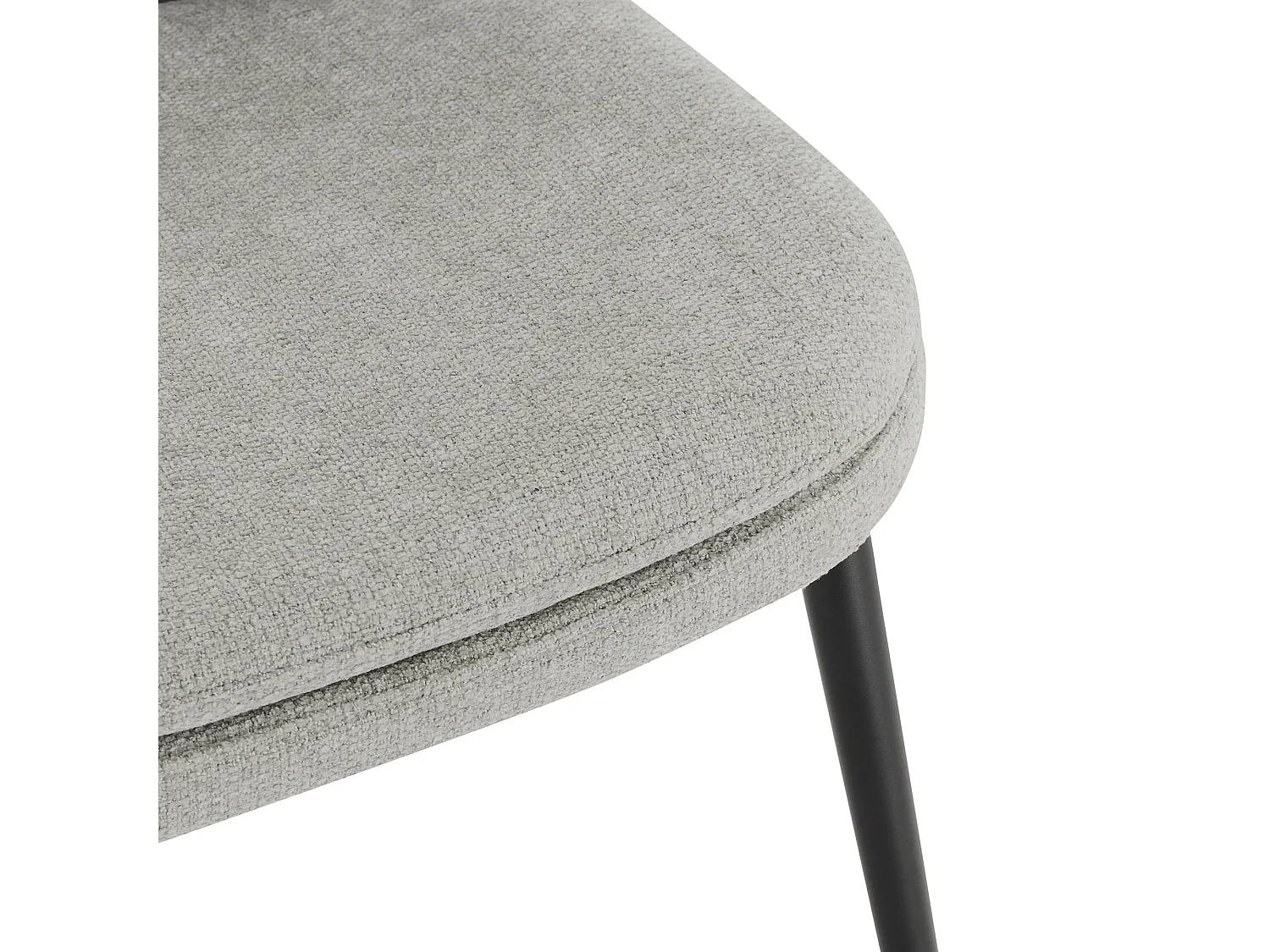 Lot de 2 Chaises de Salle à Manger, Pieds en Métal, Avec Dossier,en Chenille Gris clair