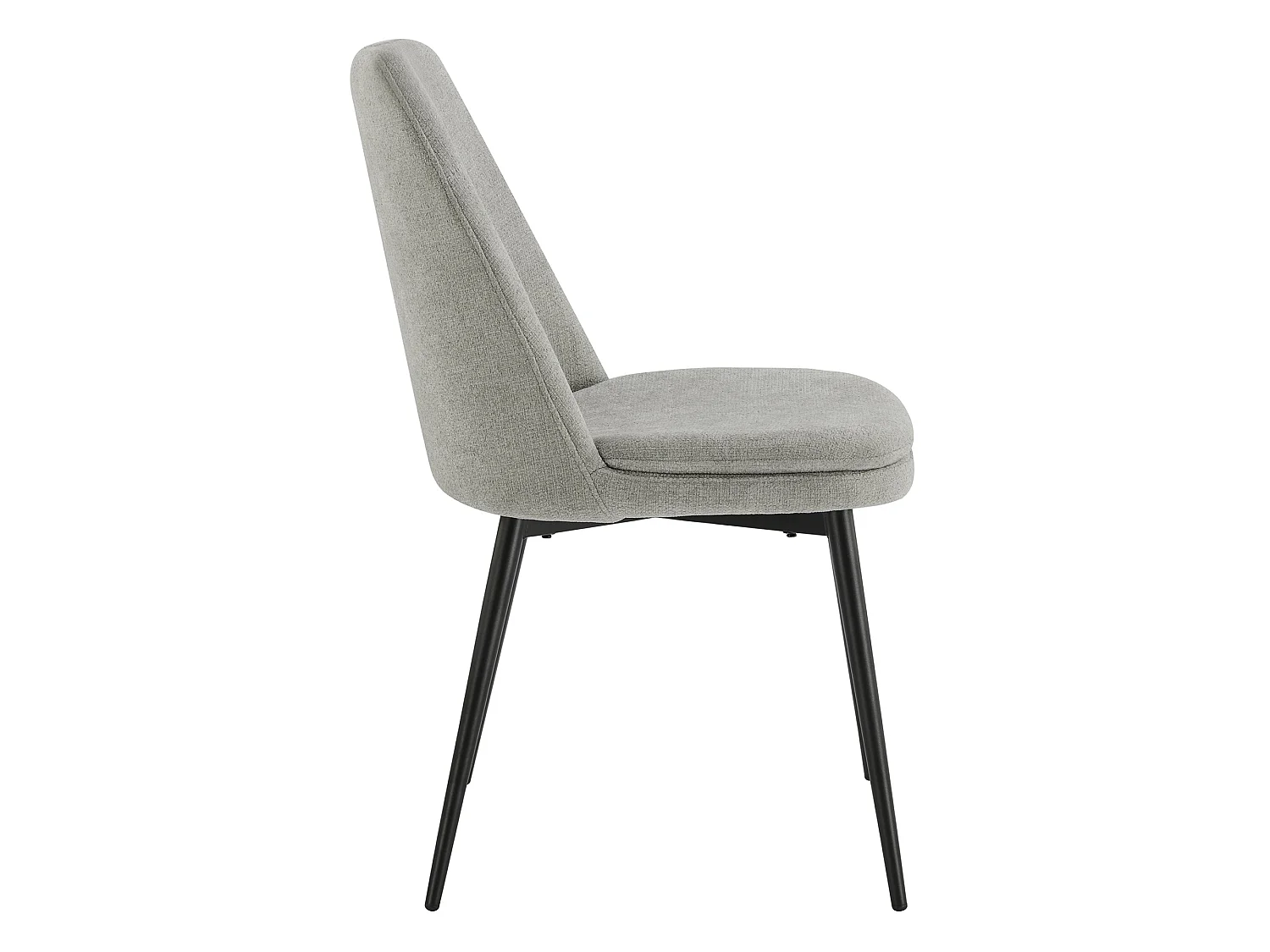 Lot de 2 Chaises de Salle à Manger, Pieds en Métal, Avec Dossier,en Chenille Gris clair