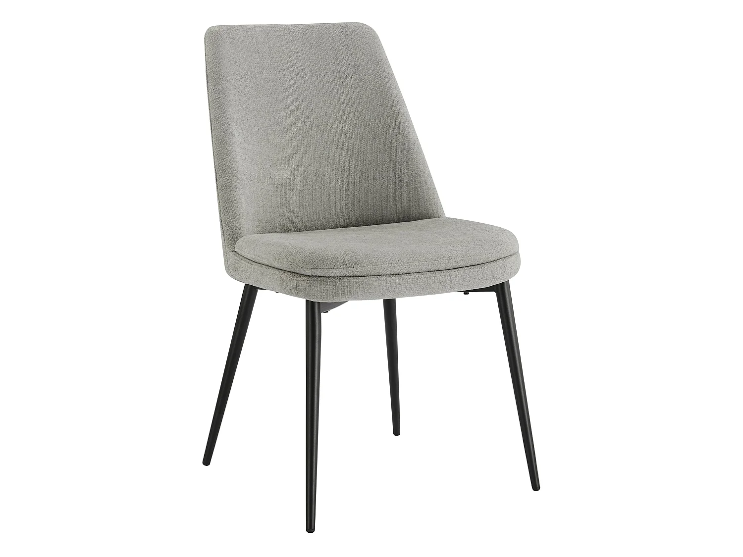 Lot de 2 Chaises de Salle à Manger, Pieds en Métal, Avec Dossier,en Chenille Gris clair