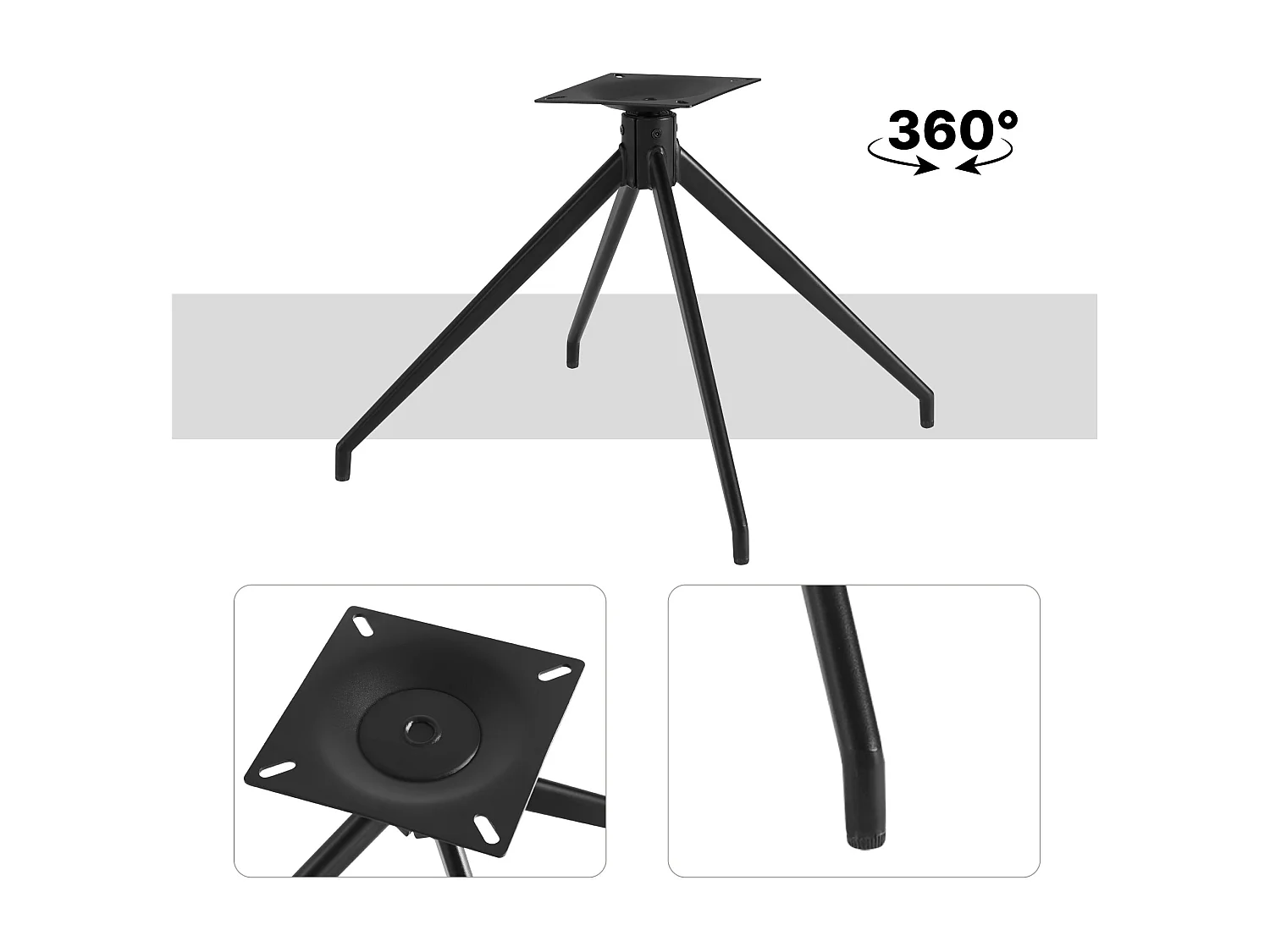 Lot de 2 Chaises de Salle à Manger,  Fauteuil Pivotant à 360 degrés, Chaise de Cuisine  Coussinets de Pied Réglables Gris