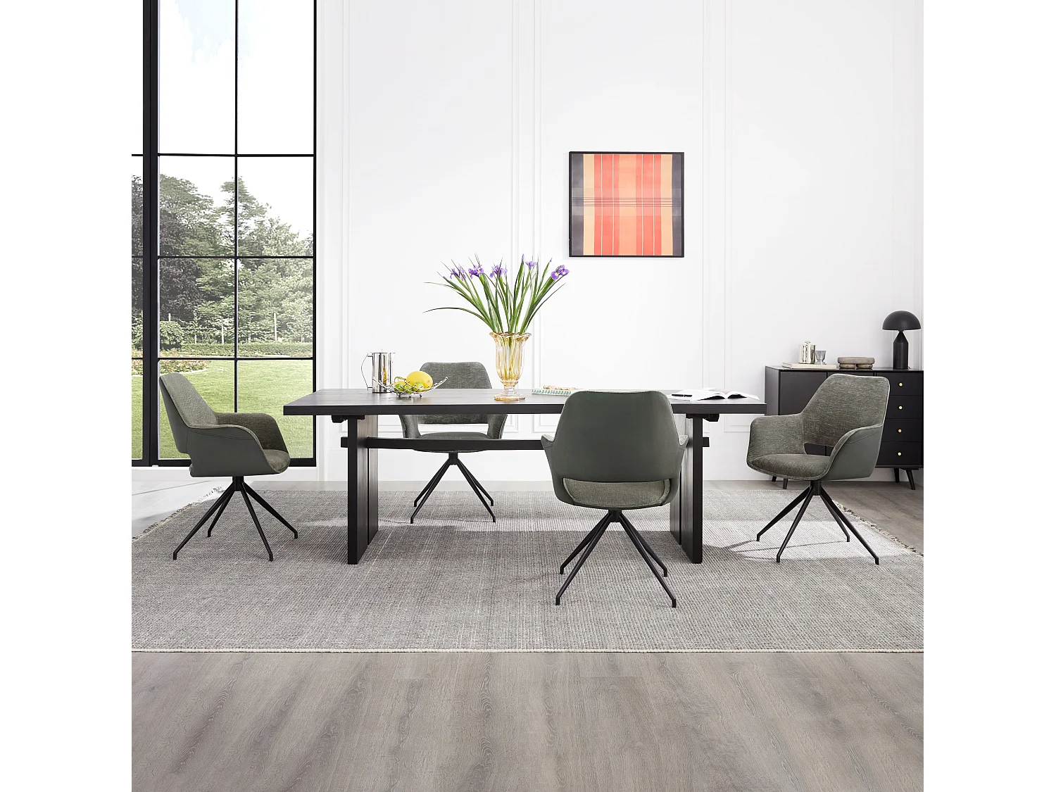 Lot de 2 Chaises de Salle à Manger,  Fauteuil Pivotant à 360 degrés, Chaise de Cuisine