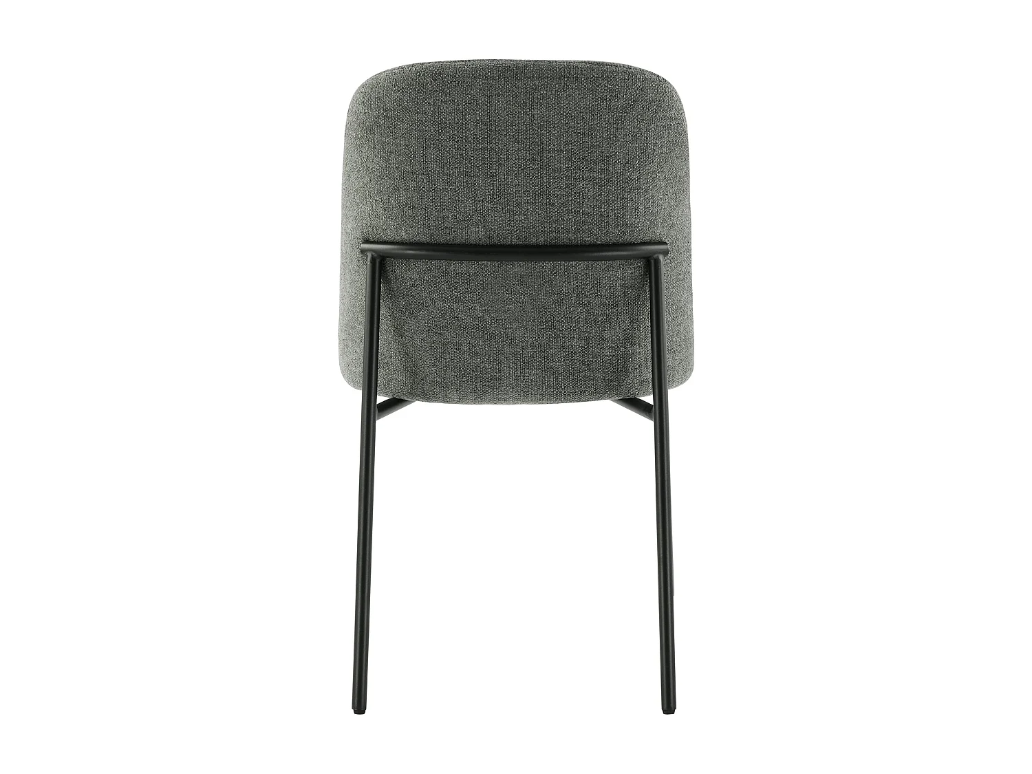 Lot de 2 Chaises de Salle à Manger, Pieds en Métal, Avec Dossier, Style Moderne Gris foncé