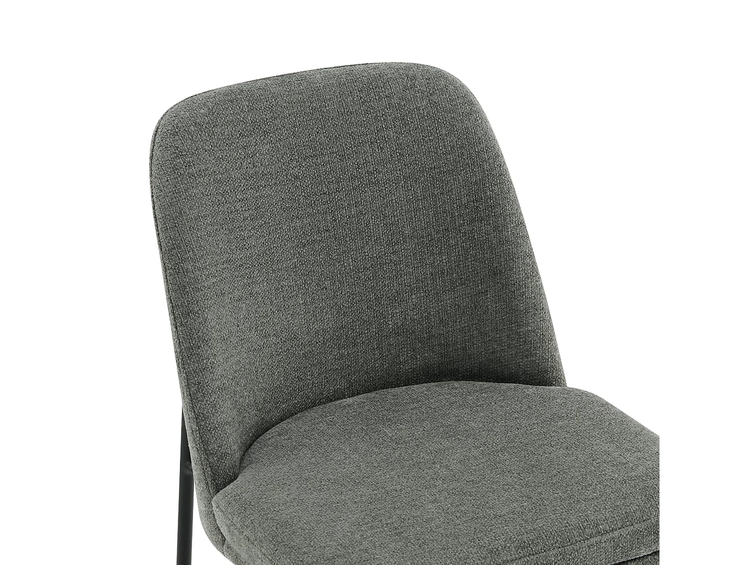 Lot de 2 Chaises de Salle à Manger, Pieds en Métal, Avec Dossier, Style Moderne Gris foncé