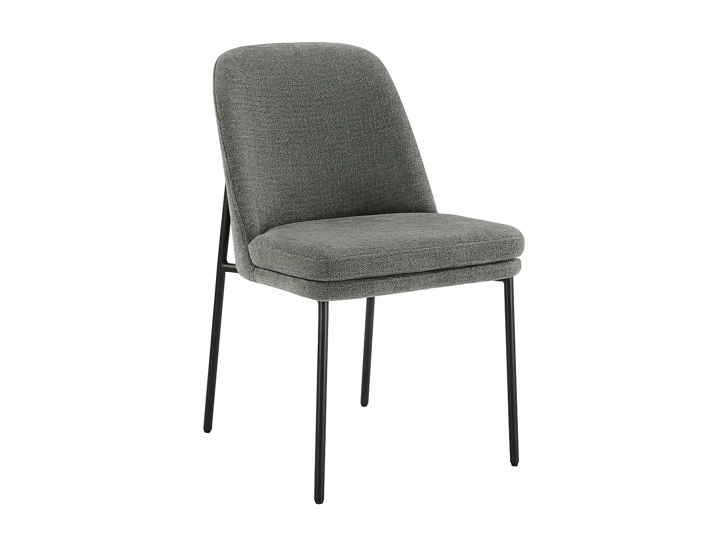 Lot de 2 Chaises de Salle à Manger, Pieds en Métal, Avec Dossier, Style Moderne Gris foncé