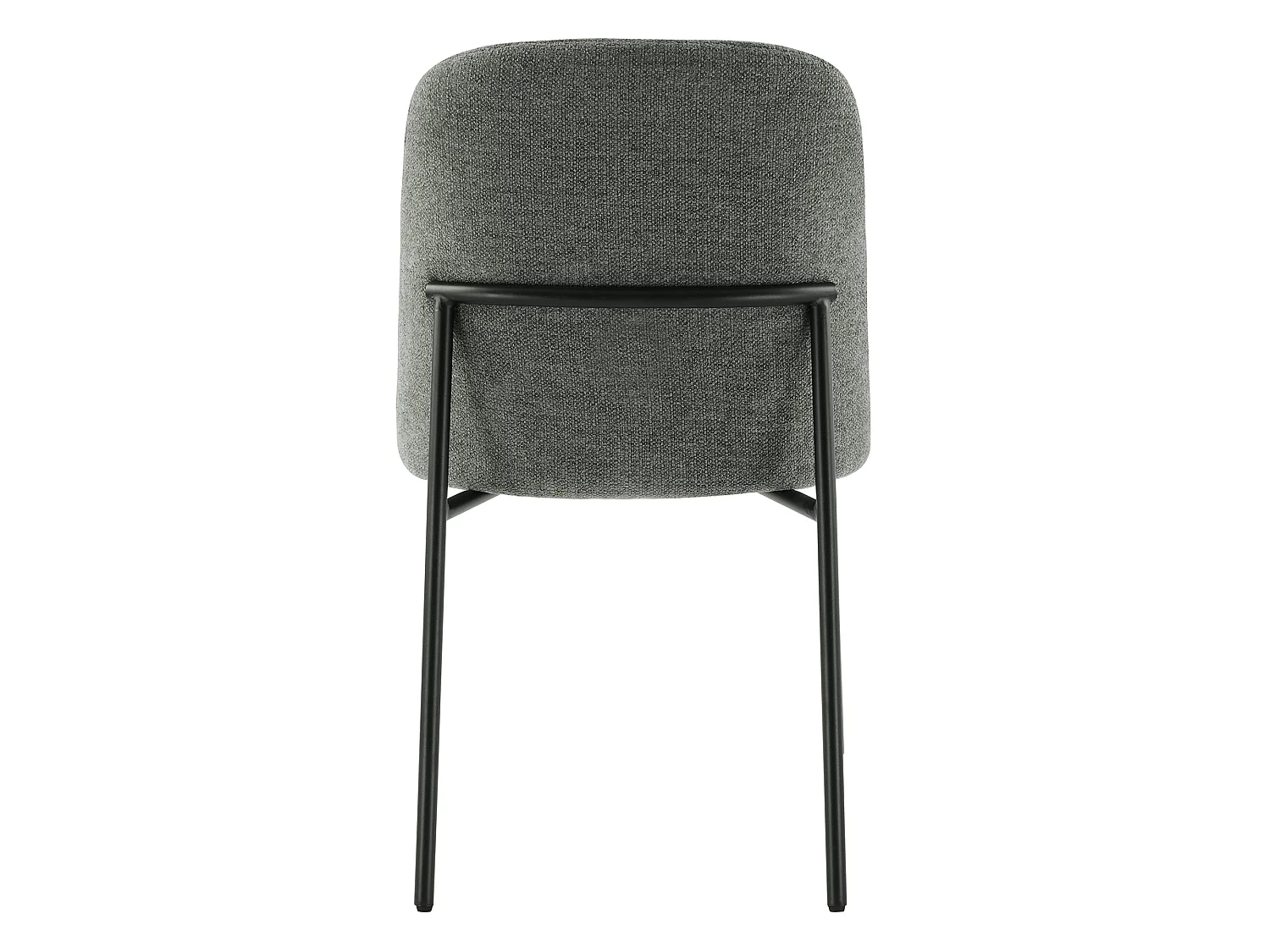 Lot de 2 Chaises de Salle à Manger, Pieds en Métal, Avec Dossier, Style Moderne Gris foncé