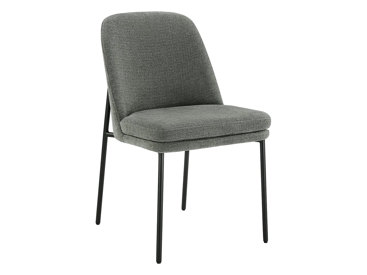 Lot de 2 Chaises de Salle à Manger, Pieds en Métal, Avec Dossier, Style Moderne Gris foncé