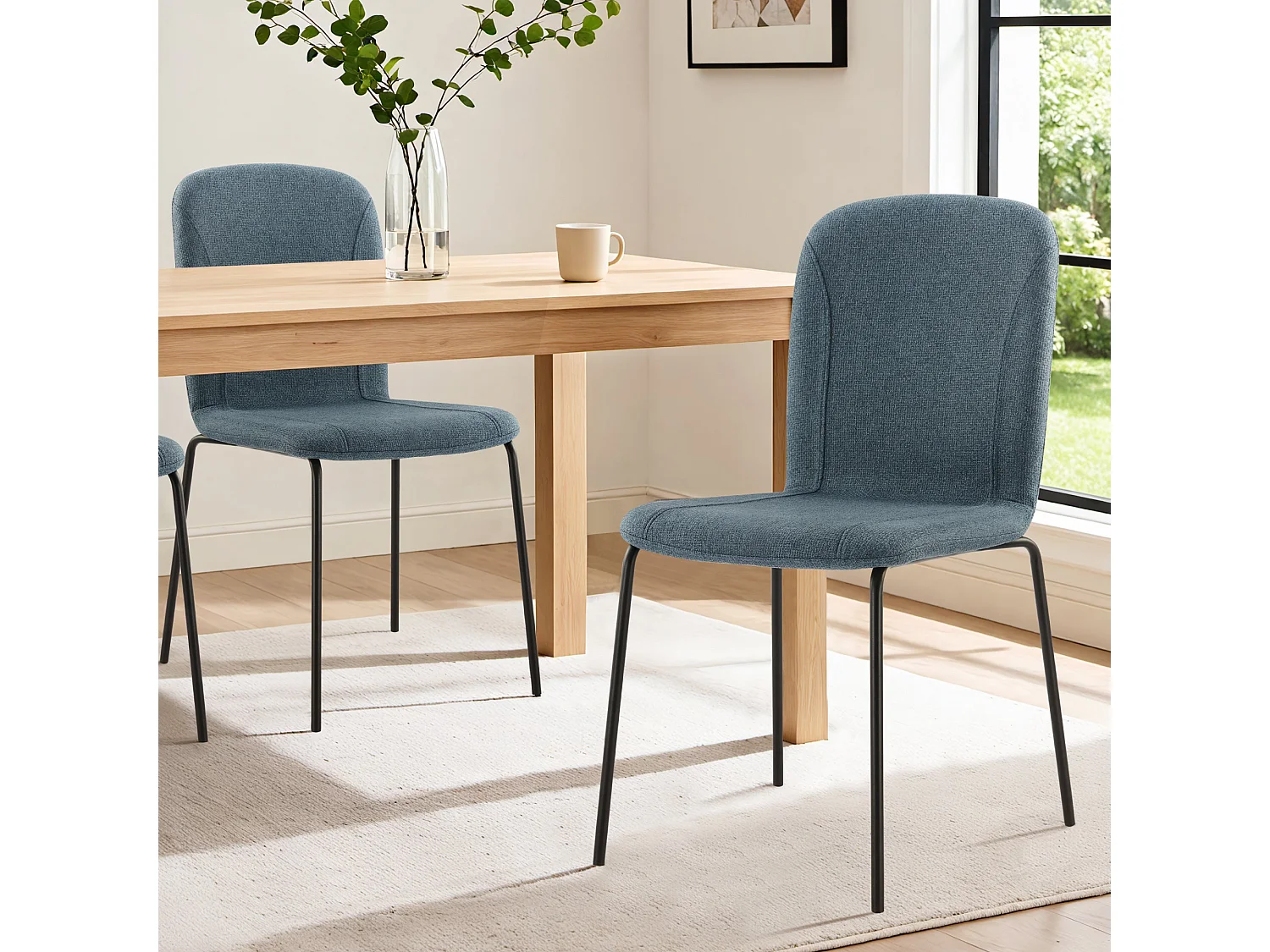 Lot de 4 Chaises de Salle à Manger, Chaise Scandinave, Chaise Moderne Idéal pour Salle à Manger,Salon,Cuisine Bleu