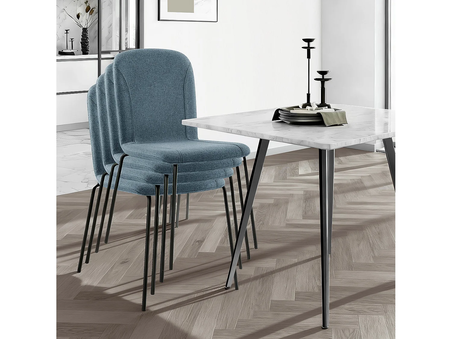 Lot de 4 Chaises de Salle à Manger, Chaise Scandinave, Chaise Moderne