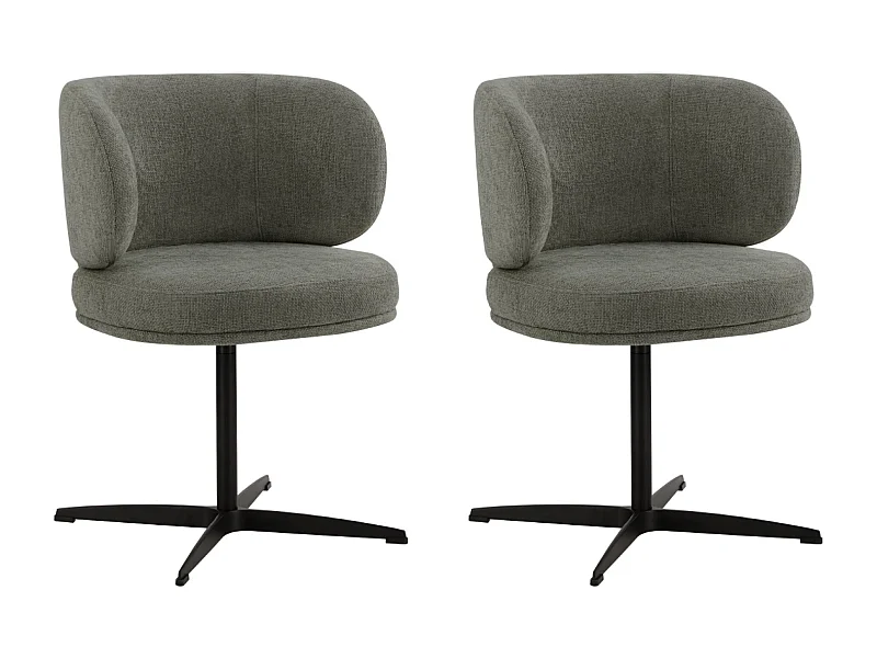 Lot de 2 Chaises de Salle à Manger Chaise de Bureau Pivotante Chaise pour Chambre-coiffeuse Gris