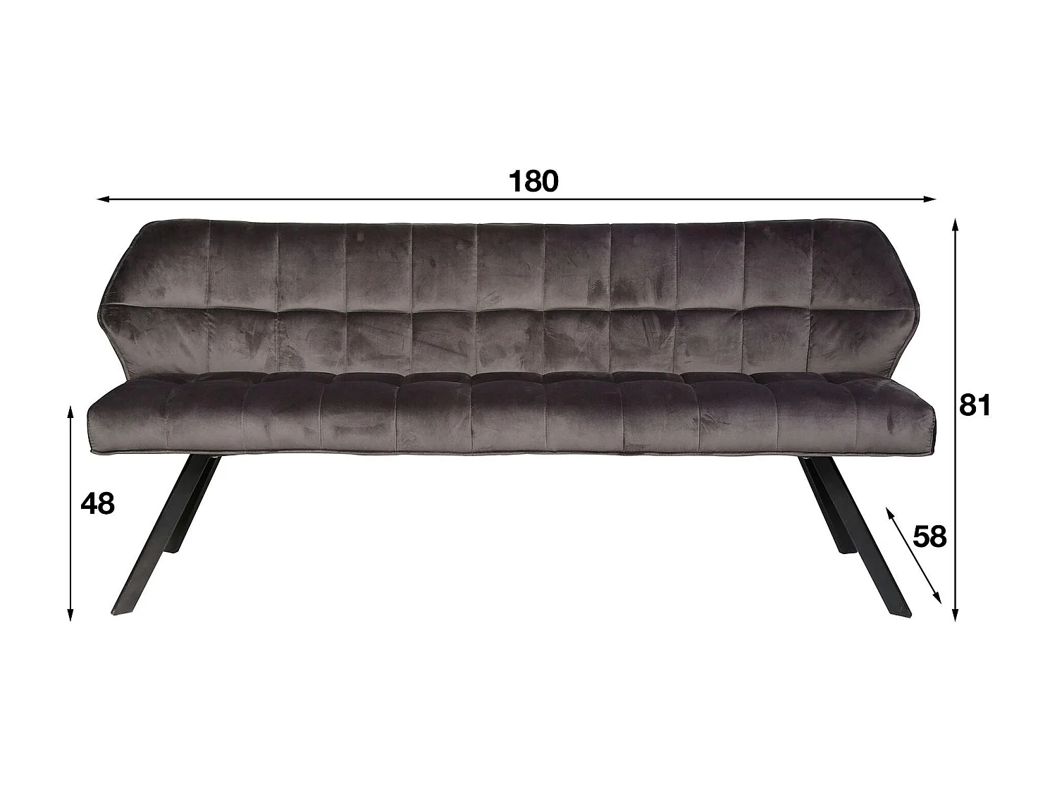 Banc salle à manger velours vert 180 cm MELBOURNE