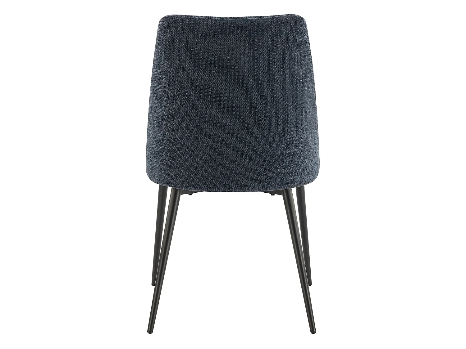 Lot de 2 Chaises de Salle à Manger, Pieds en Métal, Avec Dossier,en Chenille Bleu Foncé