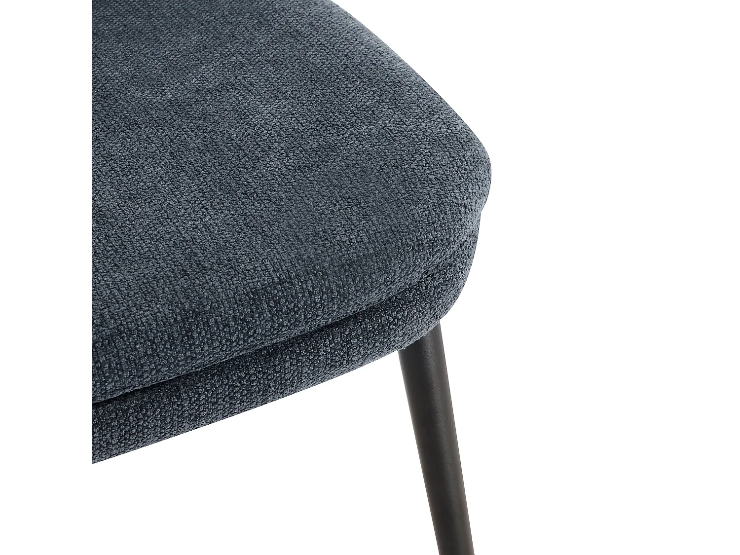 Lot de 2 Chaises de Salle à Manger, Pieds en Métal, Avec Dossier,en Chenille Bleu Foncé
