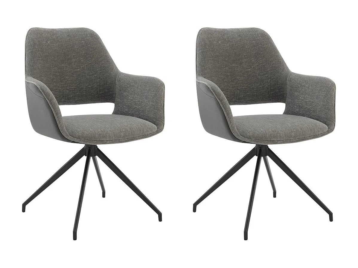 Lot de 2 Chaises de Salle à Manger,  Fauteuil Pivotant à 360 degrés, Chaise de Cuisine  Coussinets de Pied Réglables Beige
