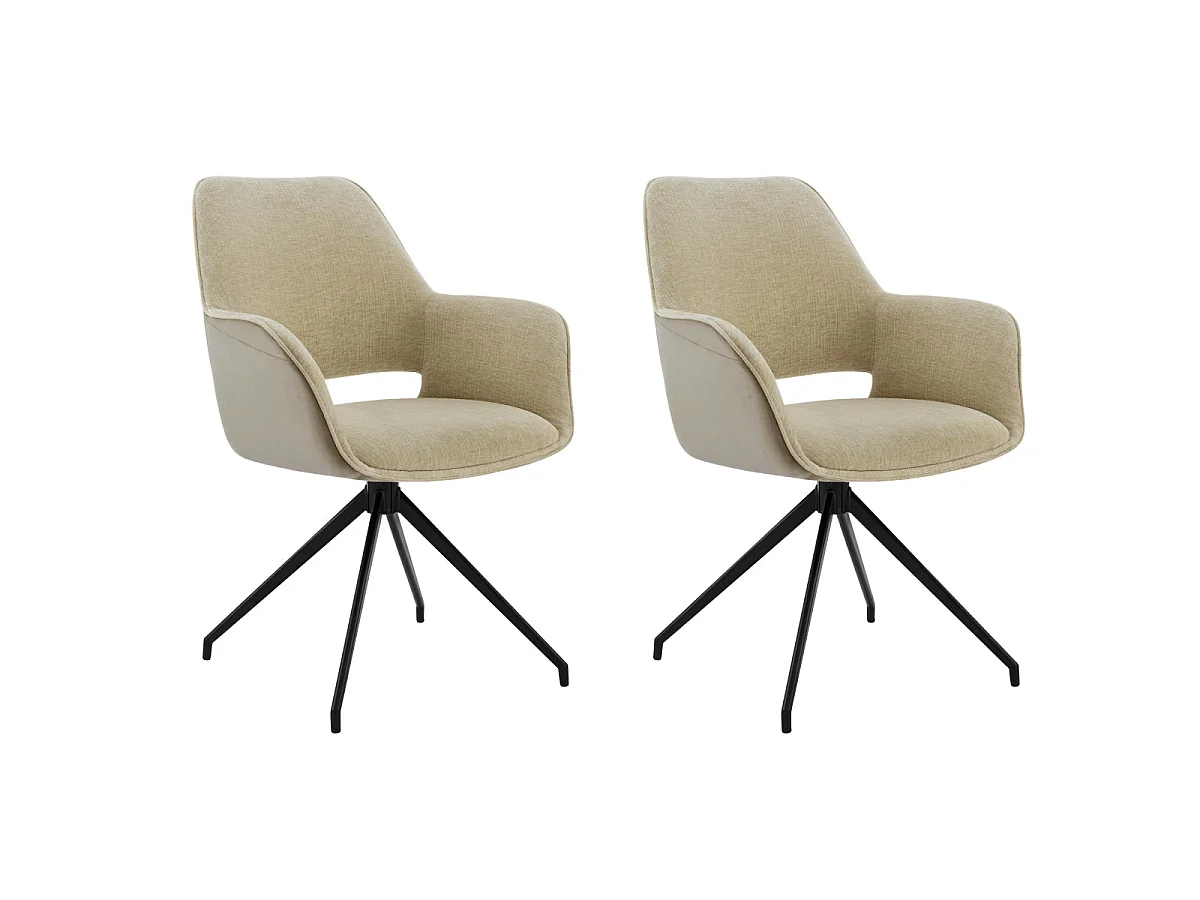 Lot de 2 Chaises de Salle à Manger,  Fauteuil Pivotant à 360 degrés, Chaise de Cuisine