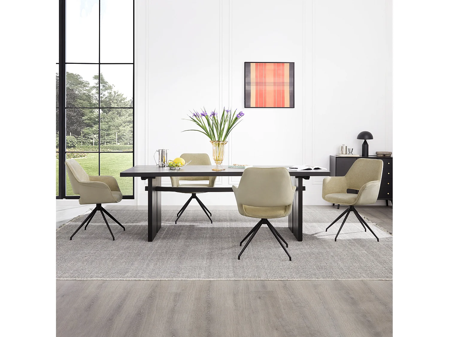 Lot de 2 Chaises de Salle à Manger,  Fauteuil Pivotant à 360 degrés, Chaise de Cuisine