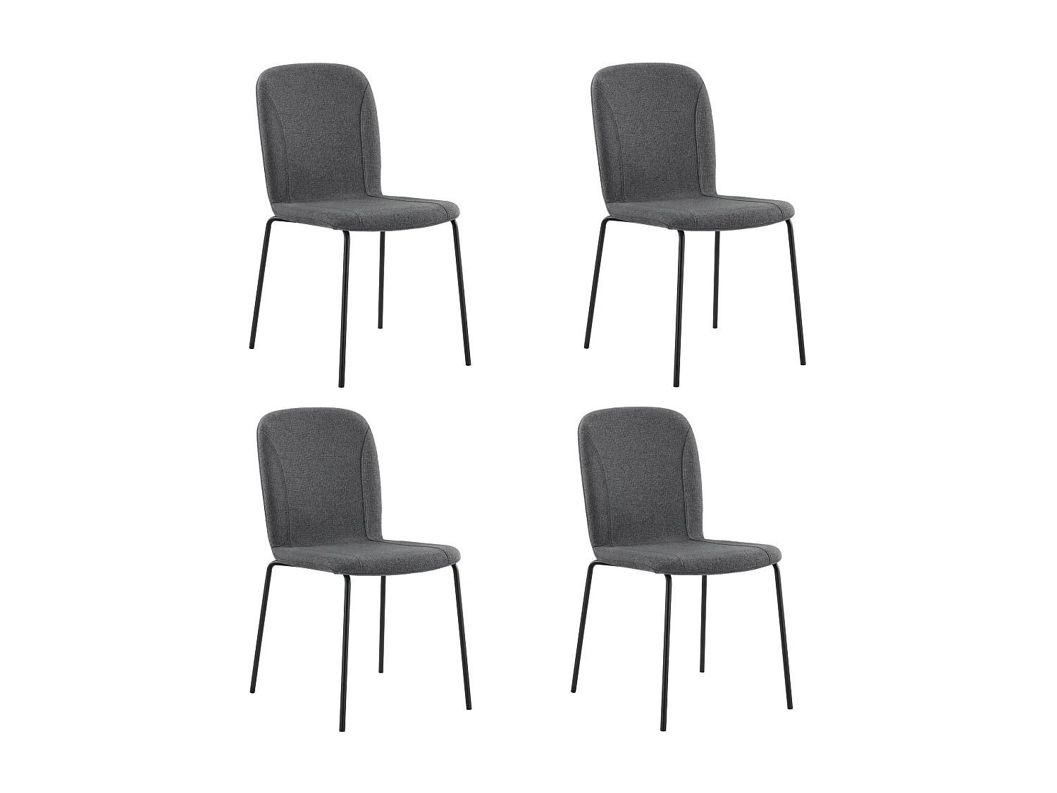 Lot de 4 Chaises de Salle à Manger, Chaise Scandinave, Chaise Moderne Idéal pour Salle à Manger,Salon,Cuisine Gris foncé