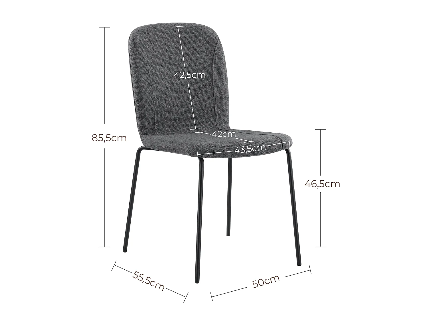 Lot de 4 Chaises de Salle à Manger, Chaise Scandinave, Chaise Moderne