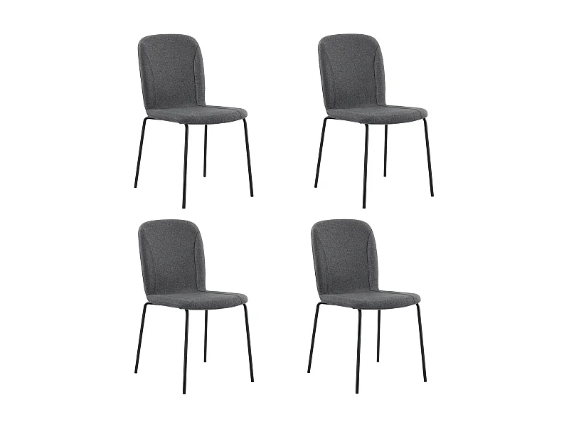Lot de 4 Chaises de Salle à Manger, Chaise Scandinave, Chaise Moderne Idéal pour Salle à Manger,Salon,Cuisine Gris foncé