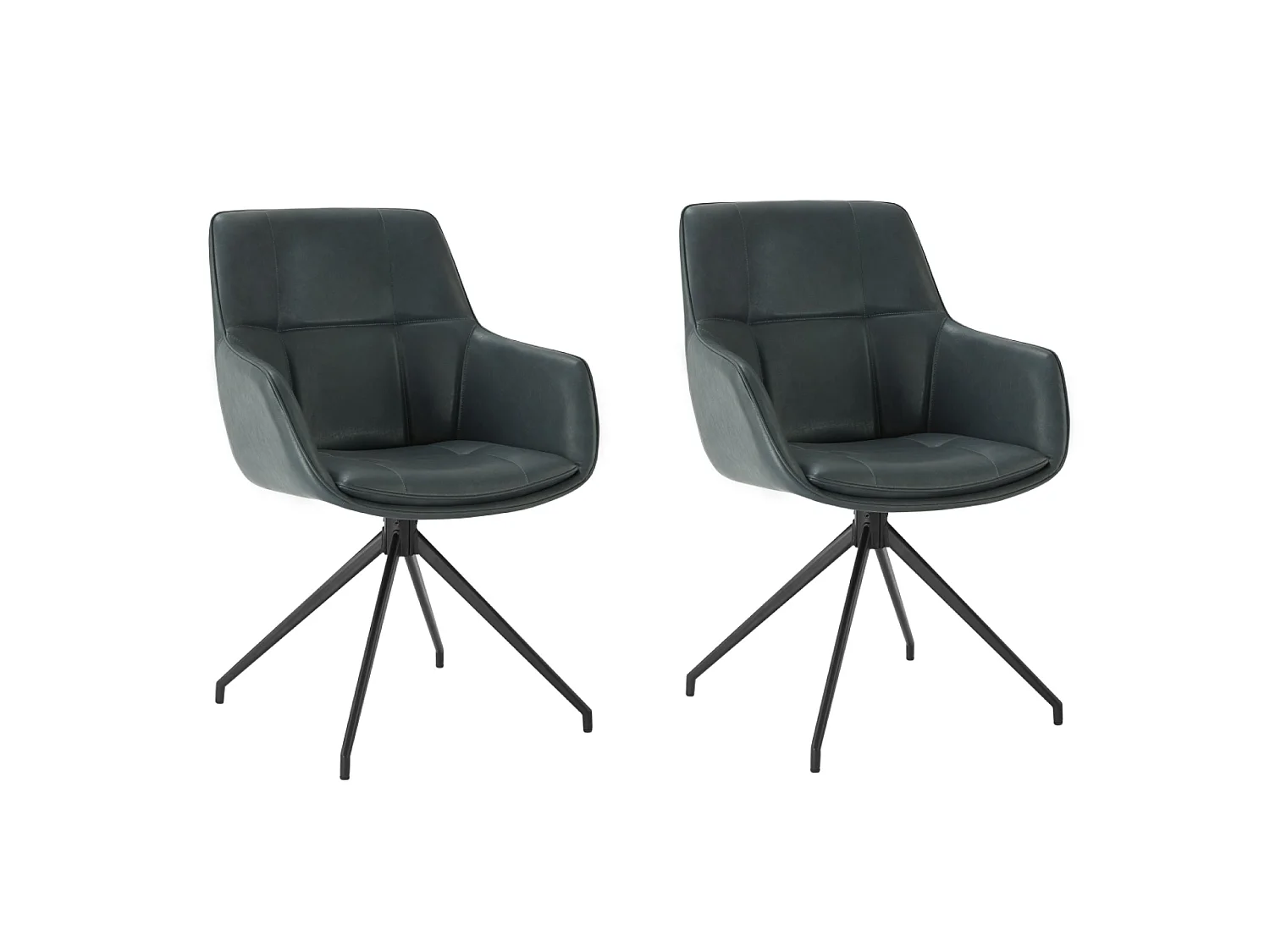 Lot de 2 Chaises de Salle à Manger,  Fauteuil Pivotant à 360 degrés, Chaise de Cuisine en PU