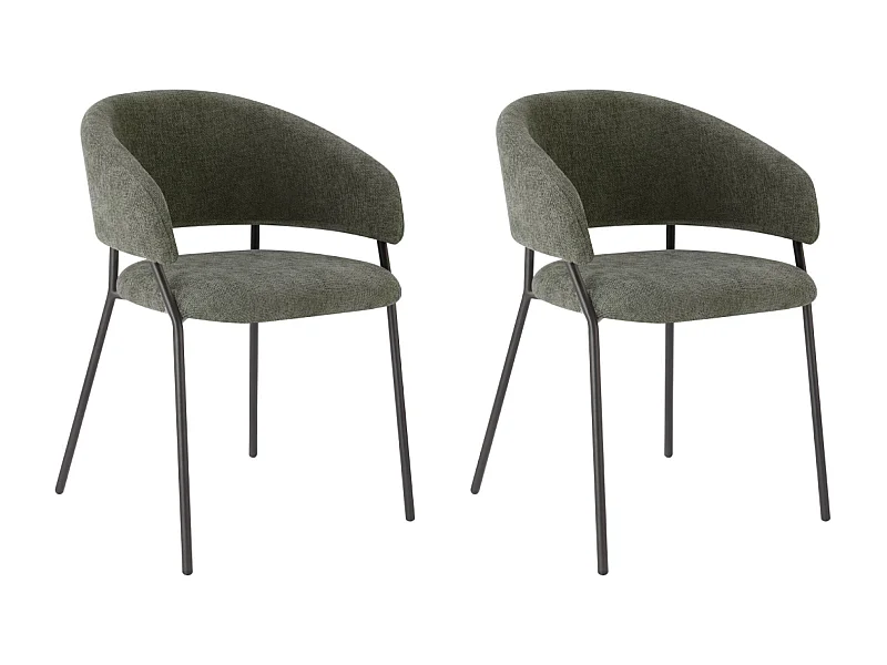 Lot de 2 Chaises de Salle à Manger, Pieds en Métal, Avec Dossier, Style Industriel Gris foncé