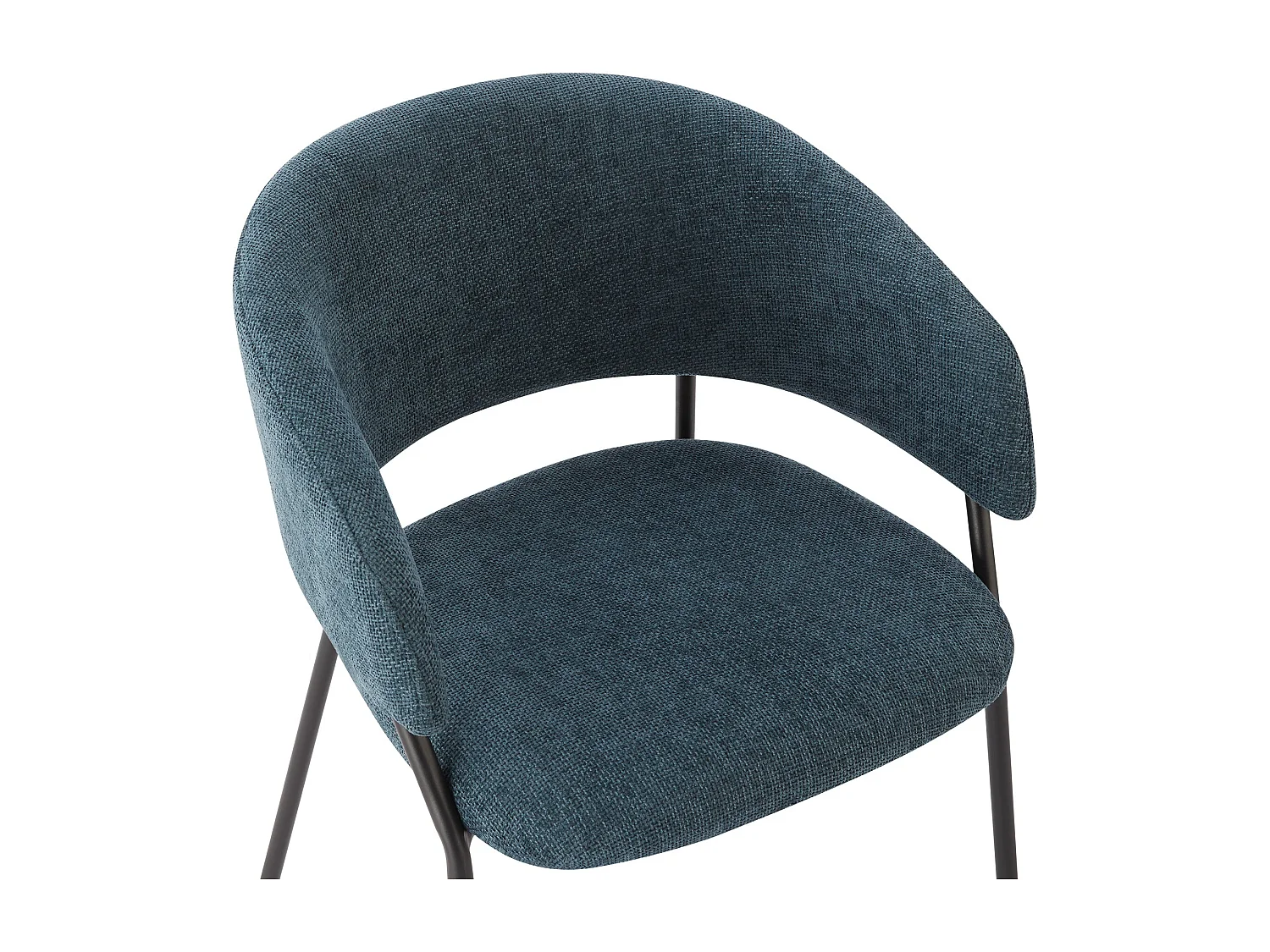 Lot de 2 Chaises de Salle à Manger, Pieds en Métal, Avec Dossier, Style Industriel bleu foncé