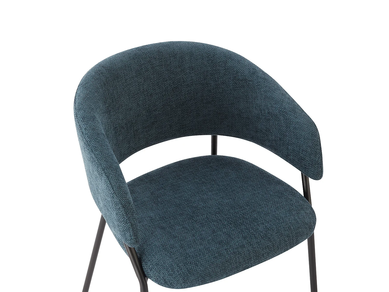 Lot de 2 Chaises de Salle à Manger, Pieds en Métal, Avec Dossier, Style Industriel bleu foncé