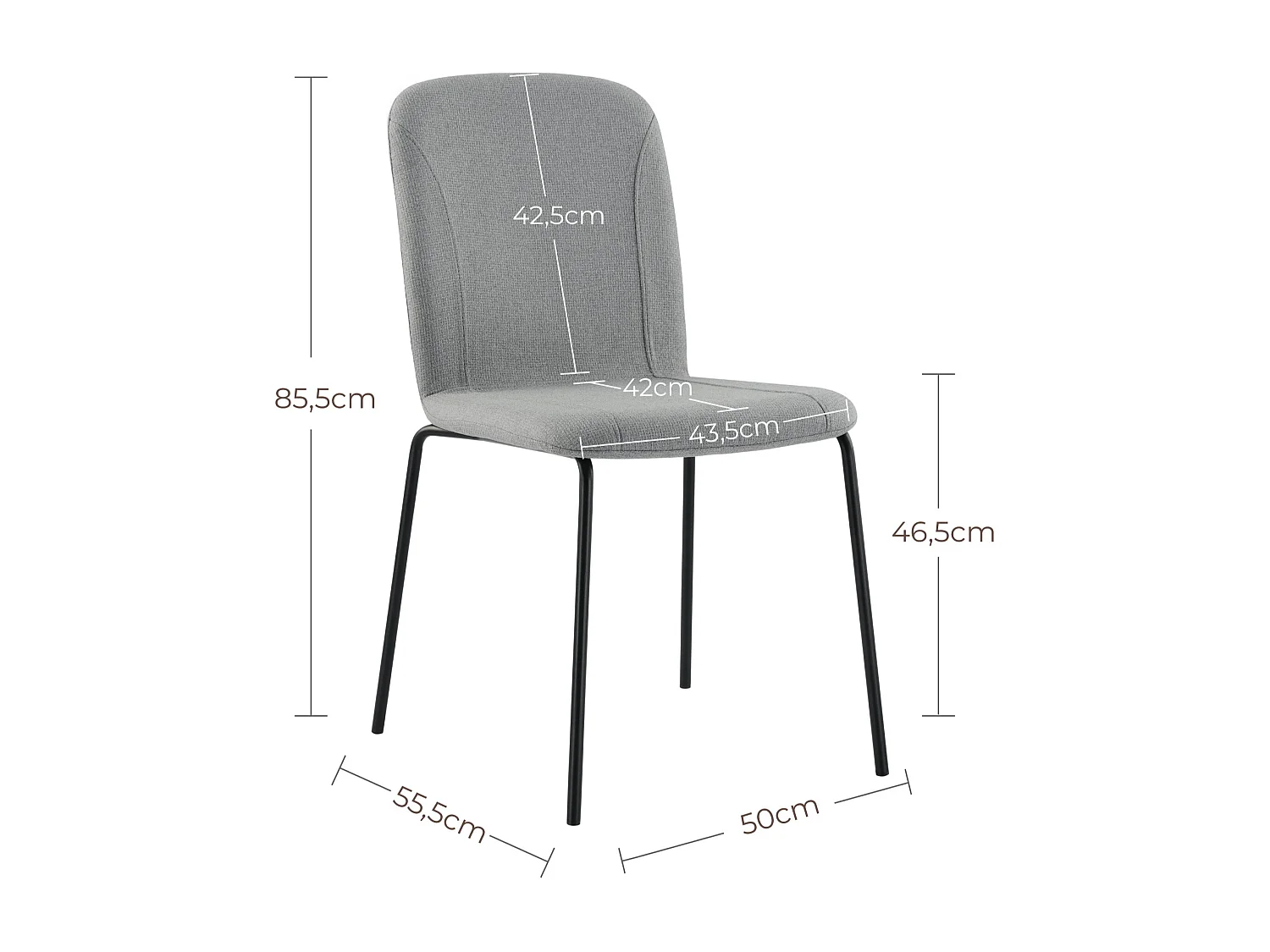 Lot de 4 Chaises de Salle à Manger, Chaise Scandinave, Chaise Moderne Idéal pour Salle à Manger,Salon,Cuisine Gris clair