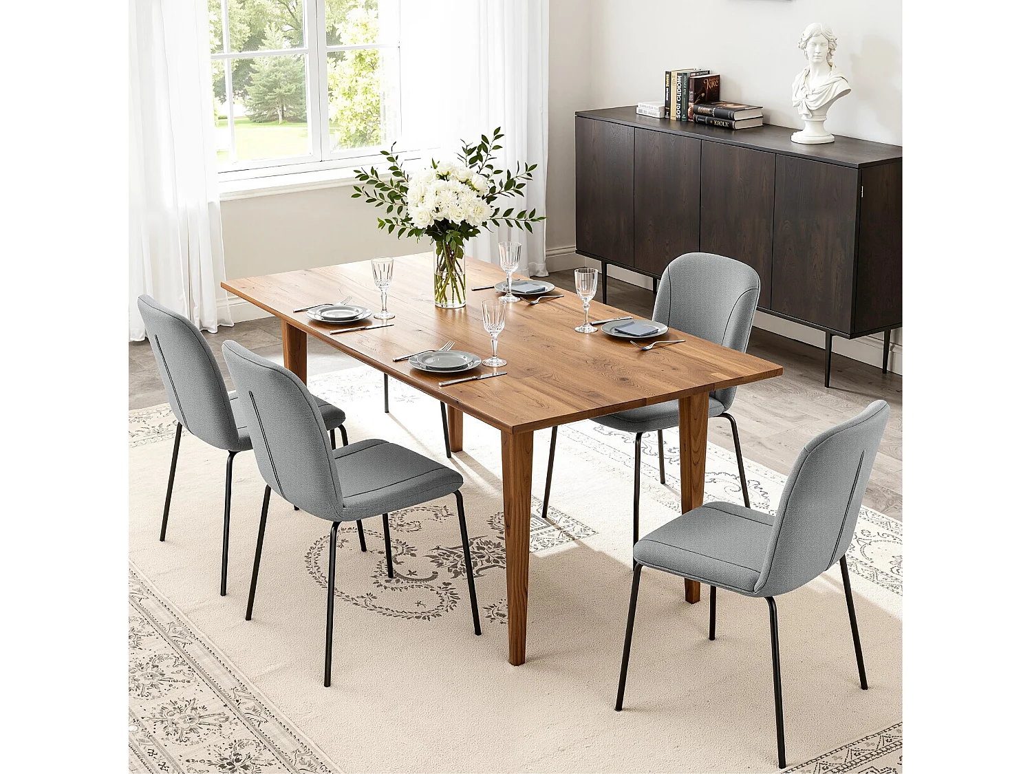 Lot de 4 Chaises de Salle à Manger, Chaise Scandinave, Chaise Moderne Idéal pour Salle à Manger,Salon,Cuisine Gris clair