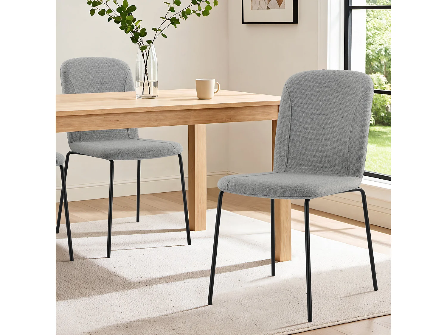 Lot de 4 Chaises de Salle à Manger, Chaise Scandinave, Chaise Moderne Idéal pour Salle à Manger,Salon,Cuisine Gris clair