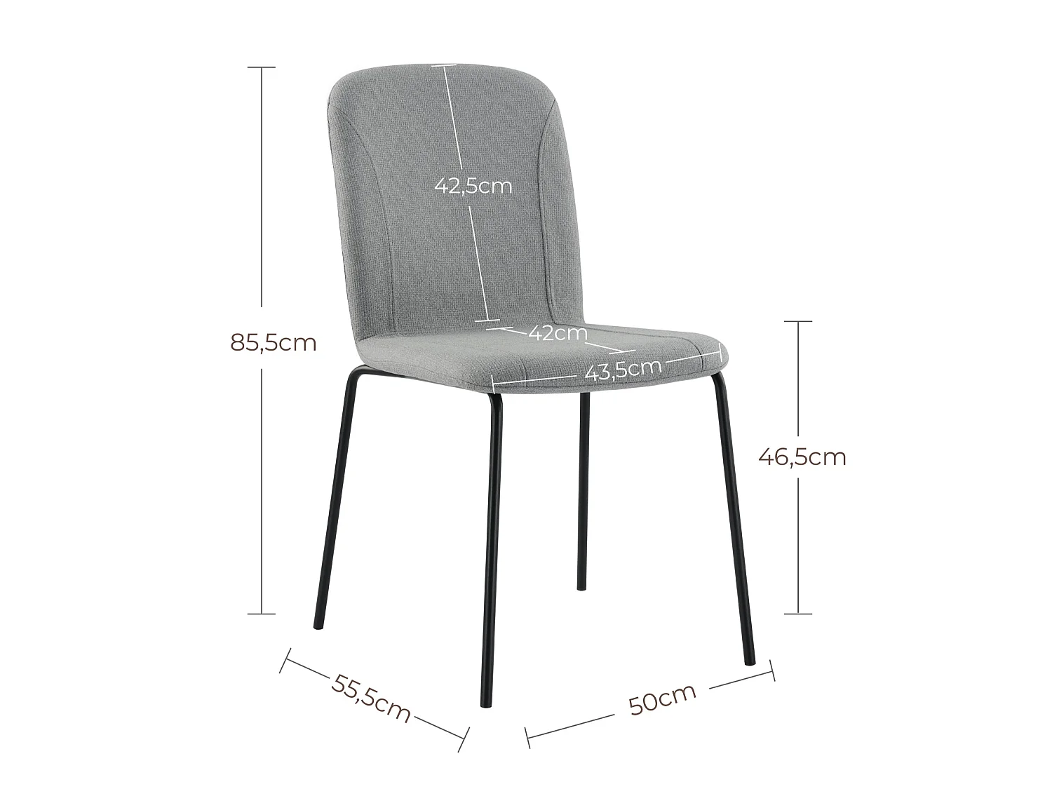 Lot de 4 Chaises de Salle à Manger, Chaise Scandinave, Chaise Moderne