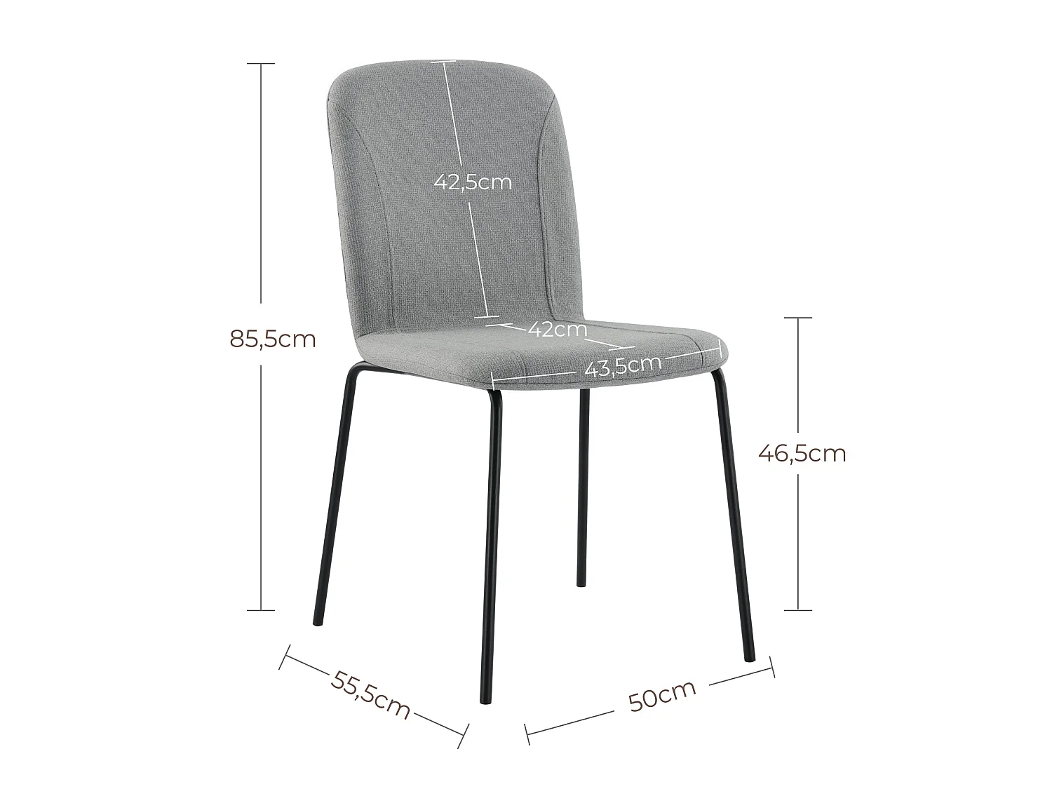Lot de 4 Chaises de Salle à Manger, Chaise Scandinave, Chaise Moderne