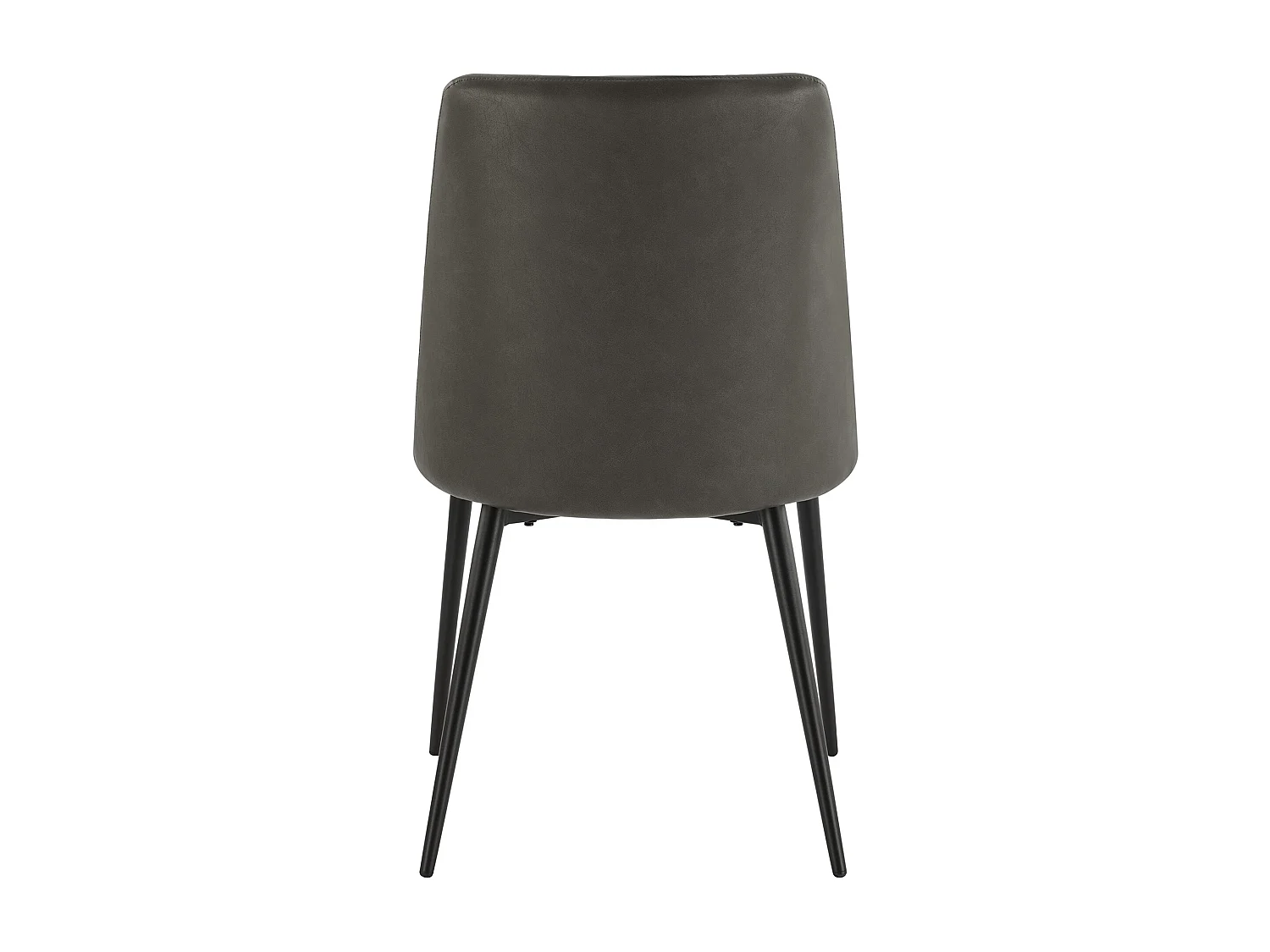 Lot de 2 Chaises de Salle à Manger, en PU, Pieds en Métal, Avec Dossier Gris Foncé