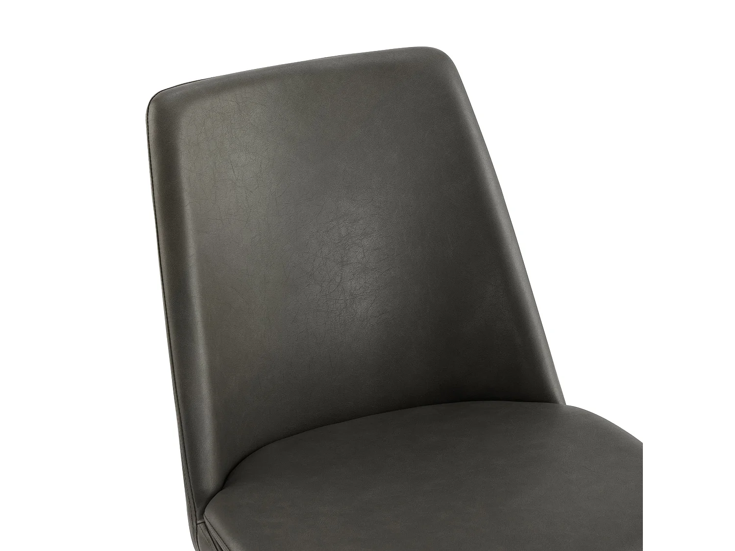 Lot de 2 Chaises de Salle à Manger, en PU, Pieds en Métal, Avec Dossier Gris Foncé