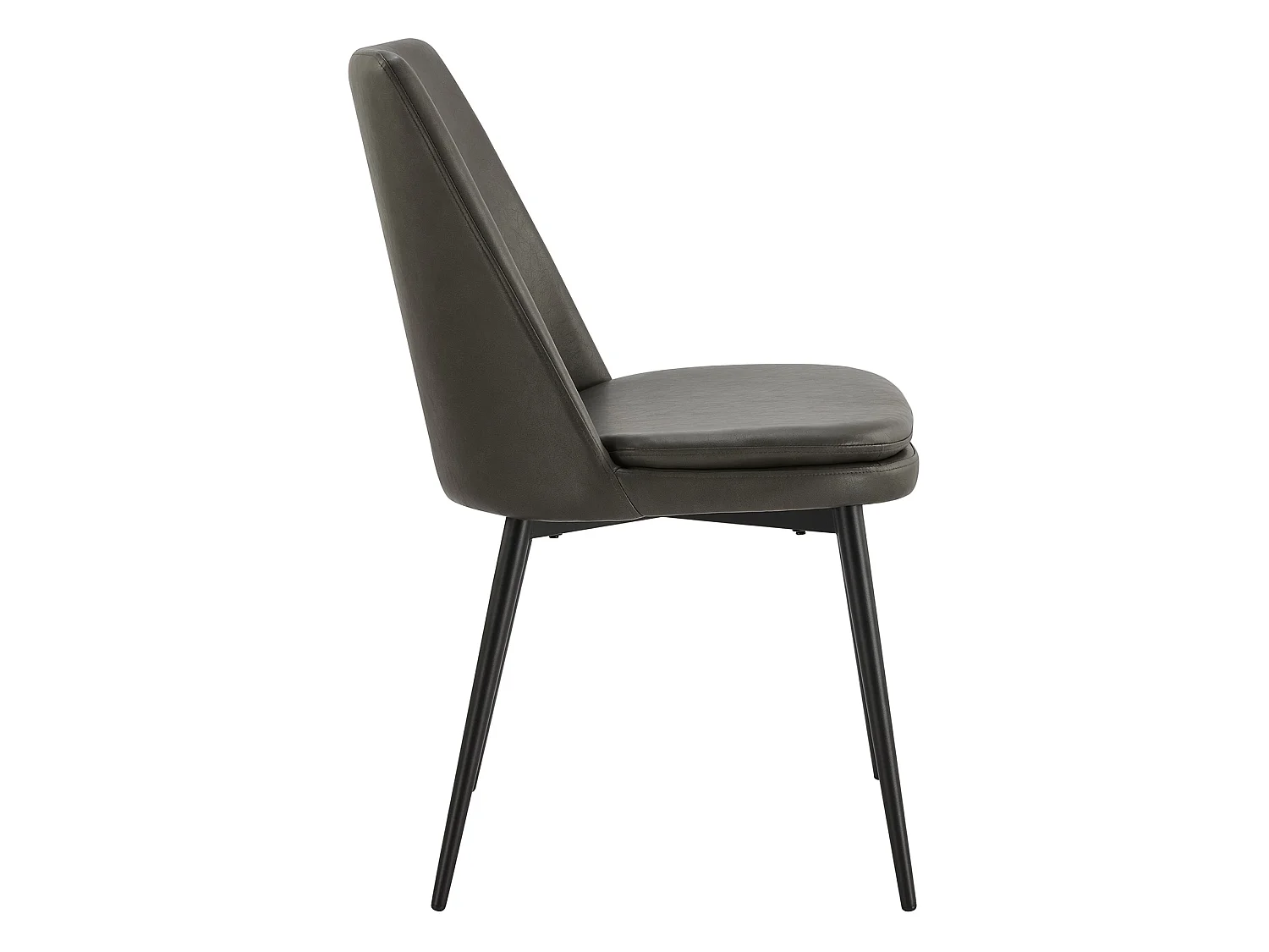 Lot de 2 Chaises de Salle à Manger, en PU, Pieds en Métal, Avec Dossier Gris Foncé