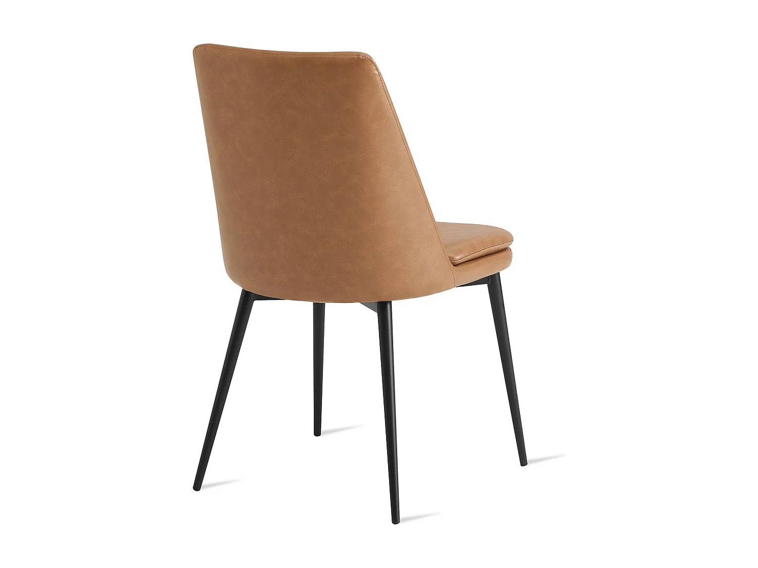 Lot de 2 Chaises de Salle à Manger, en PU, Pieds en Métal, Avec Dossier Marron