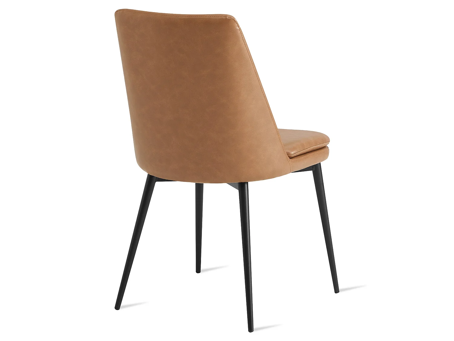 Lot de 2 Chaises de Salle à Manger, en PU, Pieds en Métal, Avec Dossier Marron