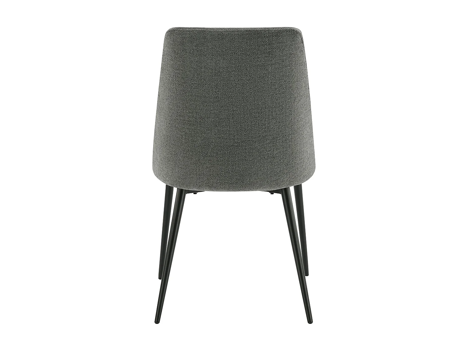 Lot de 2 Chaises de Salle à Manger, Pieds en Métal, Avec Dossier,en Chenille Gris foncé